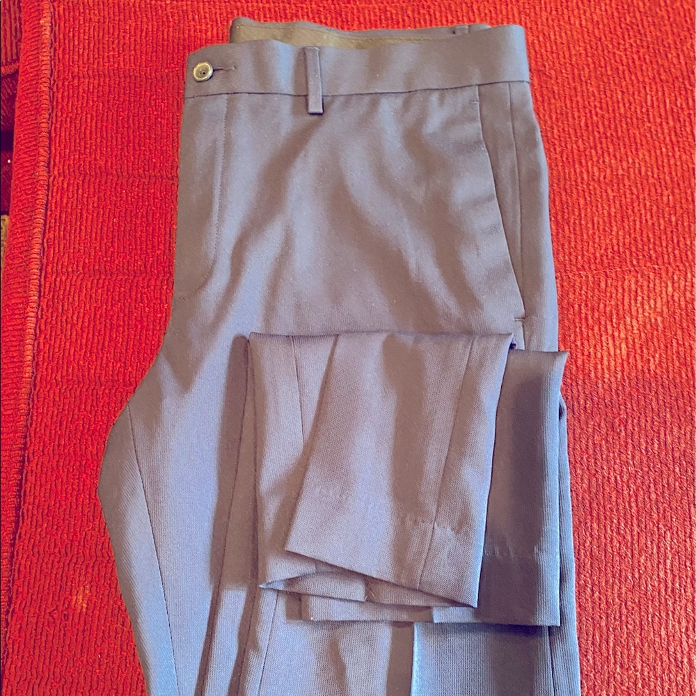 Mens Navy Flat Front Dress Pants 32x30